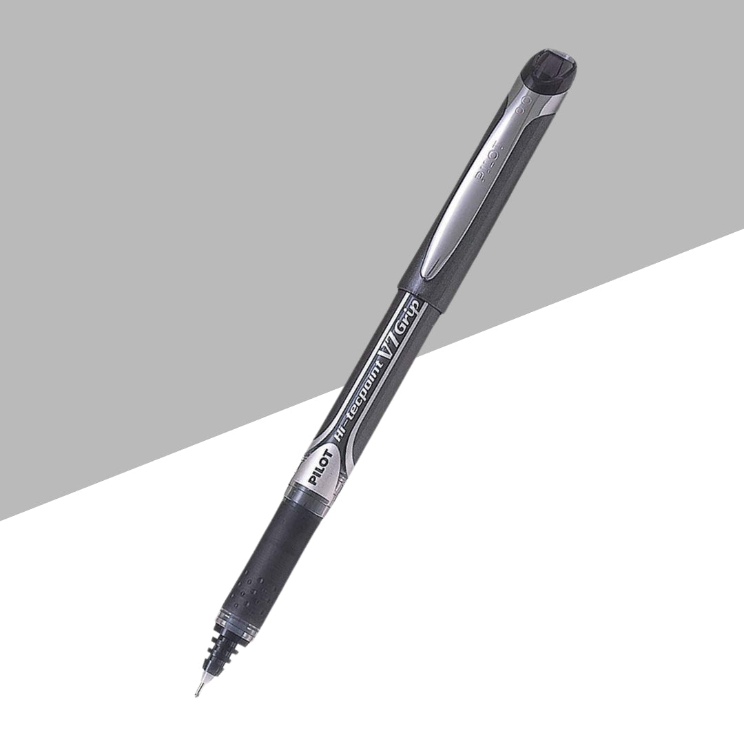 Pilot Hi-Tecpoint V7 Grip Pen Black – Precise Writing with Comfortable Grip (Pack of 1)