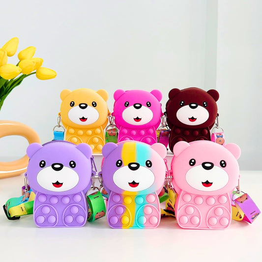 Cute Cartoon Pop-it Silicone Coin Purse – Best for Girls Adorable (Pack of 1)