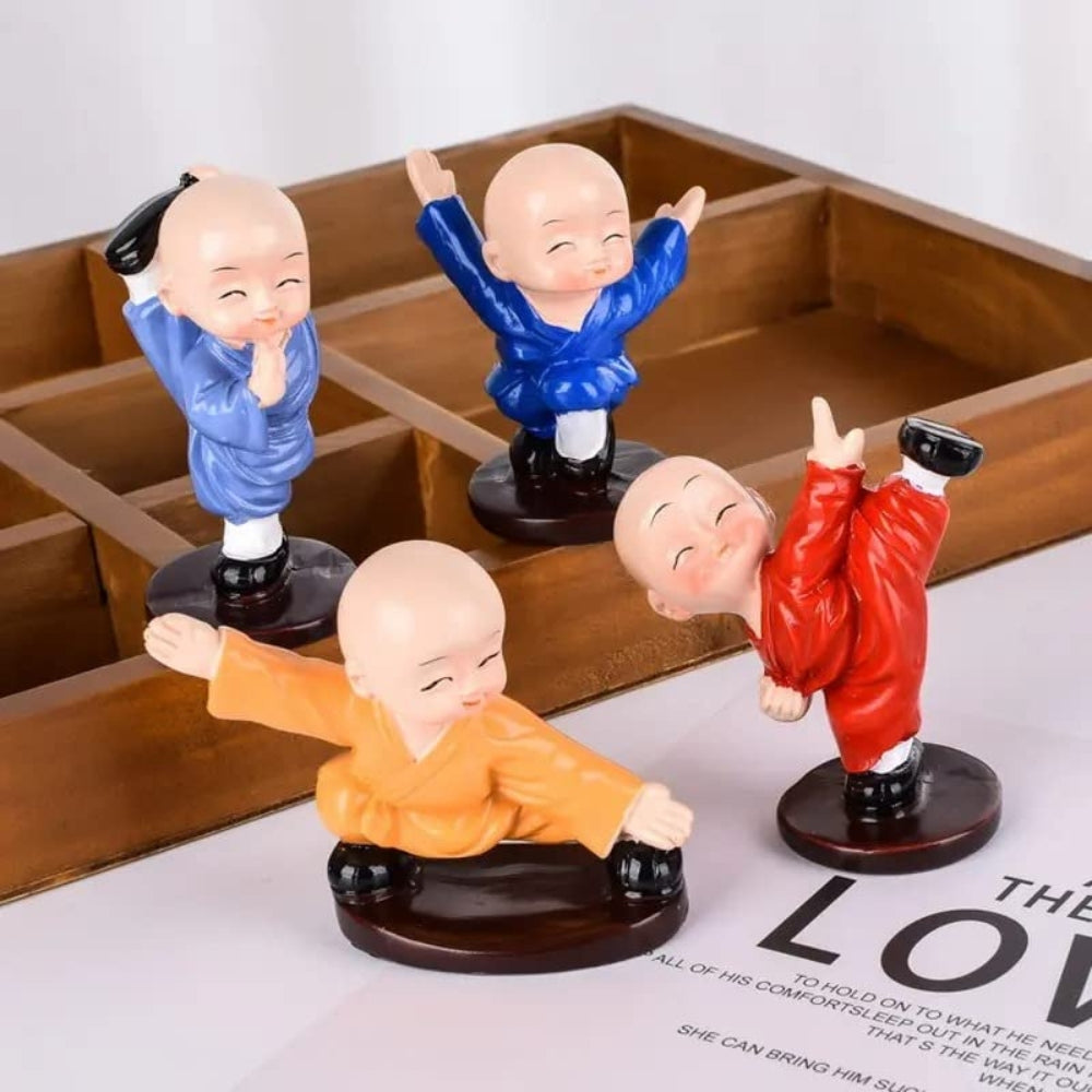Baby Monk Kung-Fu Buddha Statue – Home Décor (Set of 4)