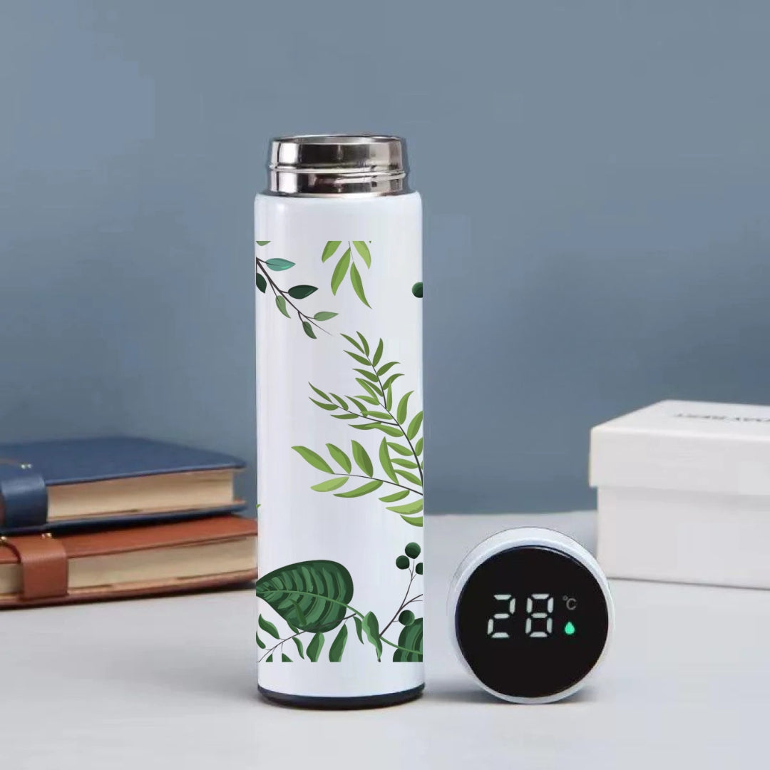 Printed Temperature Water Bottle - 500ml, Metal Bottle with LED Display (Pack of 1)