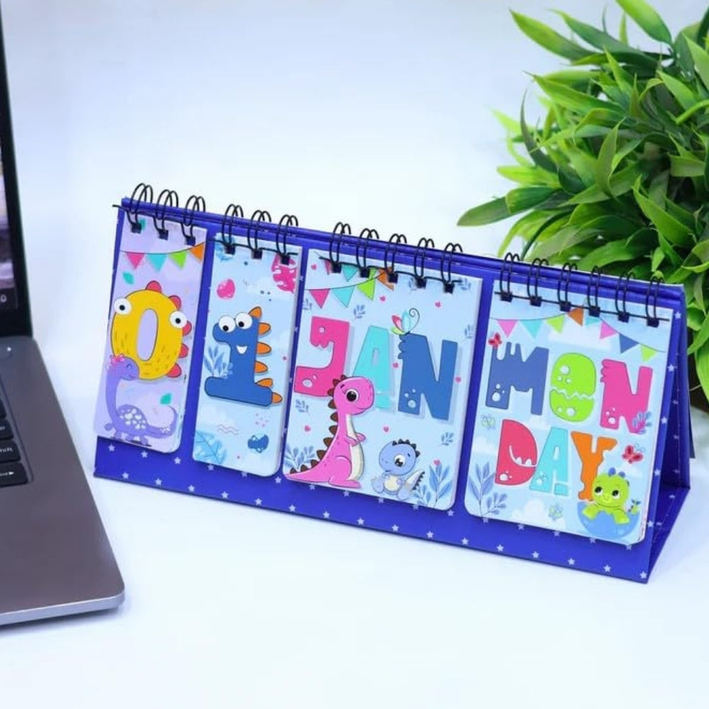 Dino Desk Calendar – High-Quality Pages With Hard Cardboard (Pack of 1)