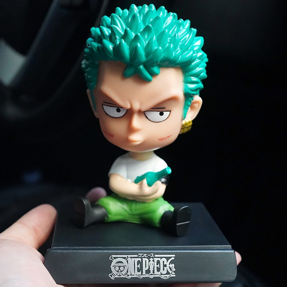Cartoon Roronoa Zoro Anime Bobble Head – Fun Car Dashboard & Desk Décor (Pack of 1)