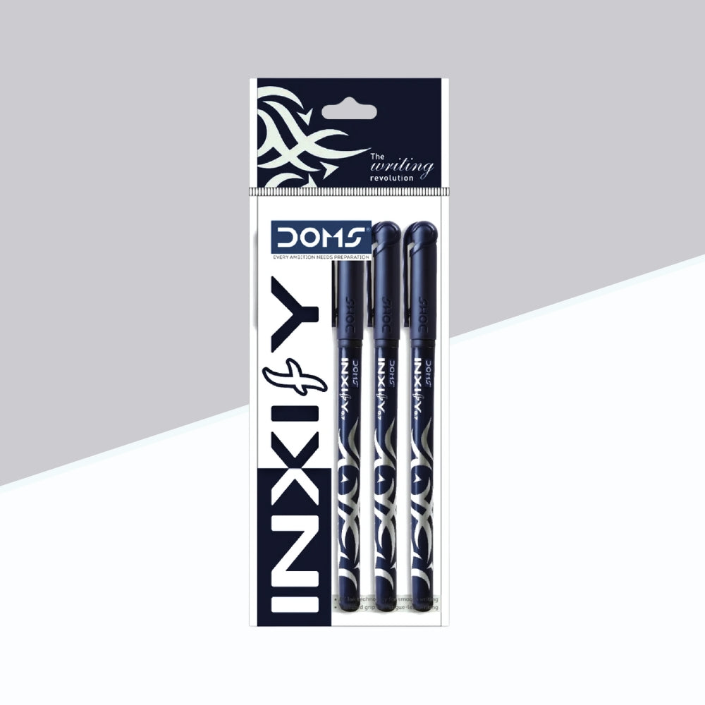 (5 Pcs.) Doms Inxify LV Ink Technology & Textured Grip Pen - Black