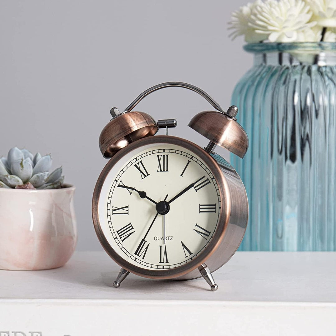 Cute Metal Alarm Clock with Twin Bells for Kids & Students (Pack of 1)