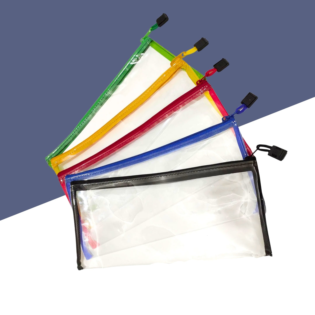 World One Pencil Bag - BC241, Durable PVC Material (Pack of 1)