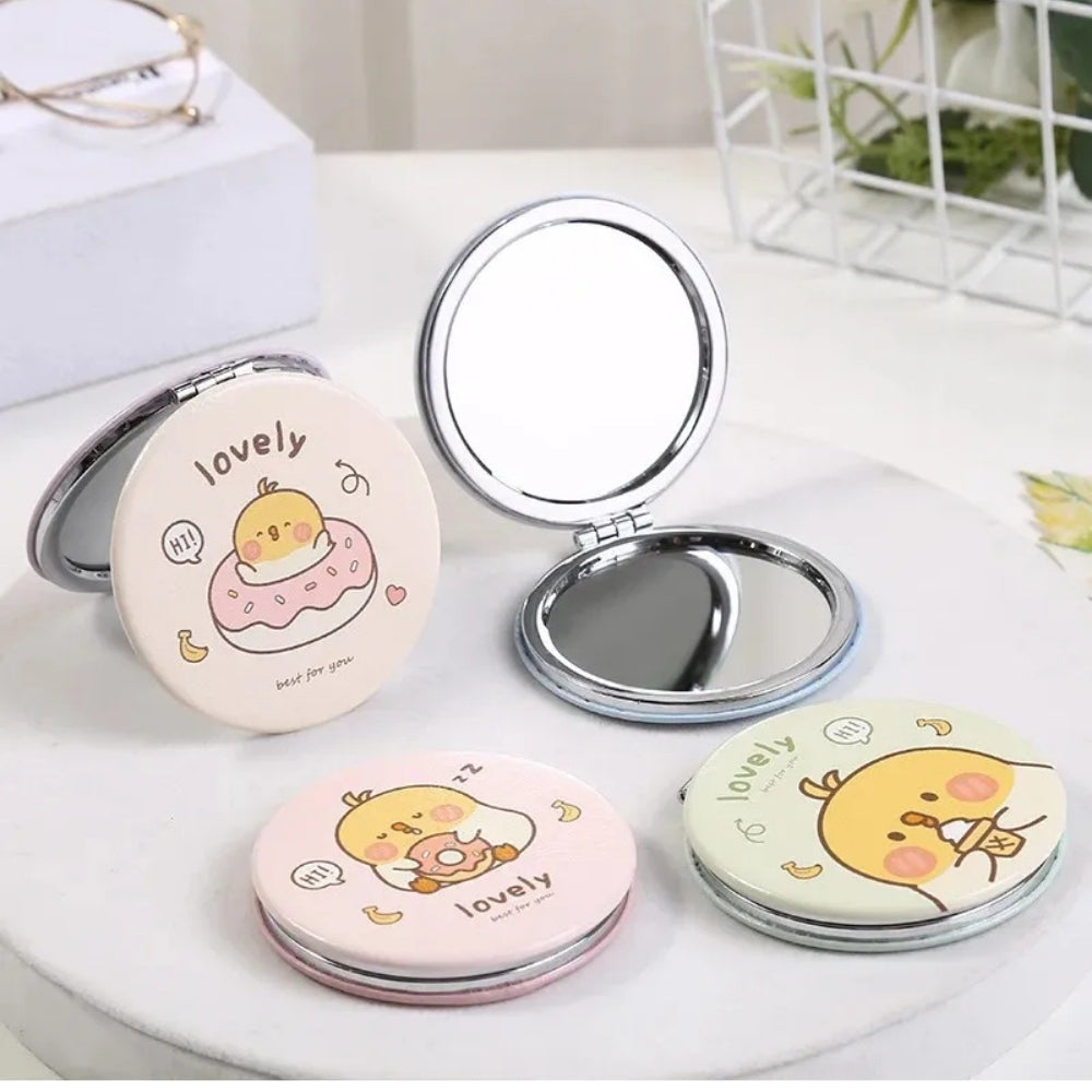 Folding Pocket Size Round Makeup Mirror - Mini Pocket Cosmetic Mirror (Pack of 1)