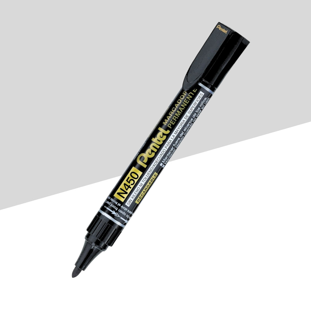 Pentel N450 Permanent Marker – Black Ink (Pack of 1)