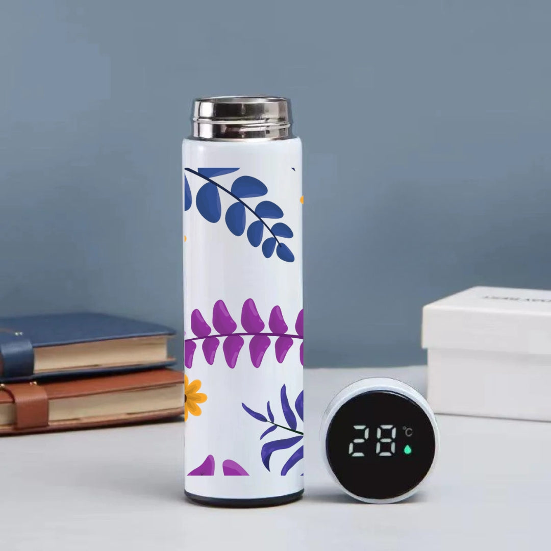 Printed Temperature Water Bottle - 500ml, Metal Bottle with LED Display (Pack of 1)