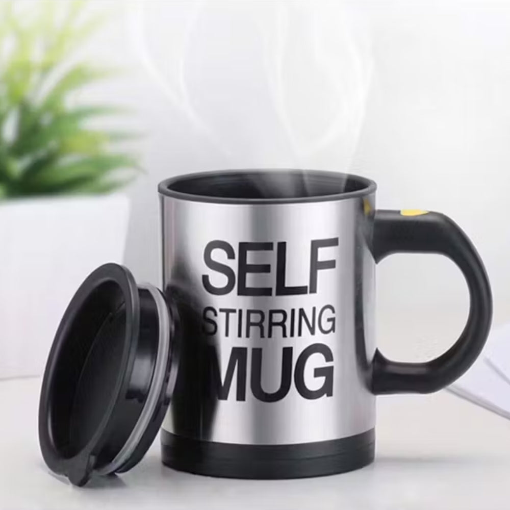 Self-Stirring Mug – Automatic Mixing Mug, Stainless Steel (Pack of 1)