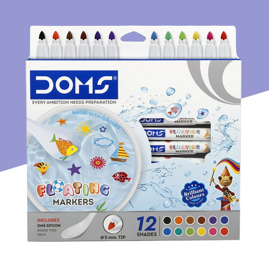 Doms Floating Marker 0.5mm Tip- Watch Your Drawings Float on Water  (Pack of 12)
