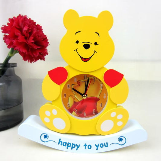 Winnie The Pooh Cartoon Clock – Cute & Functional Kids' Table Clock (Pack of 1)
