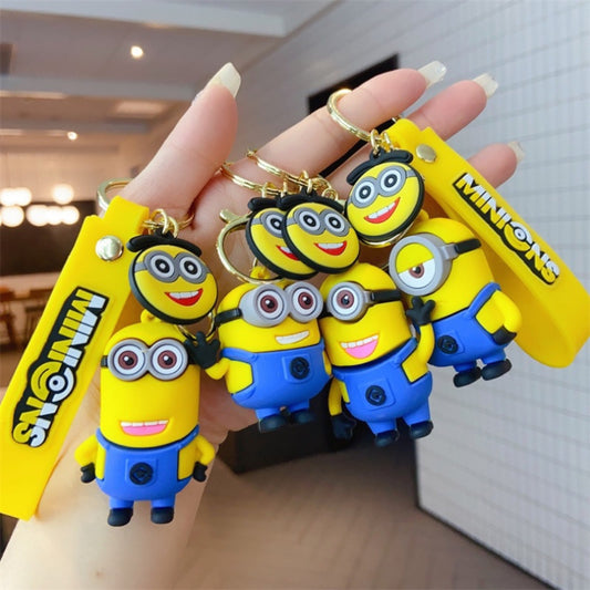 3D Rubber Silicone Minions Cartoon Keychain (Pack of 1)