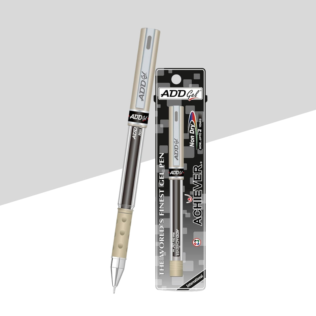 ADD GEL Achiever Non-Dry Gel Pen- Black (Pack of 1)