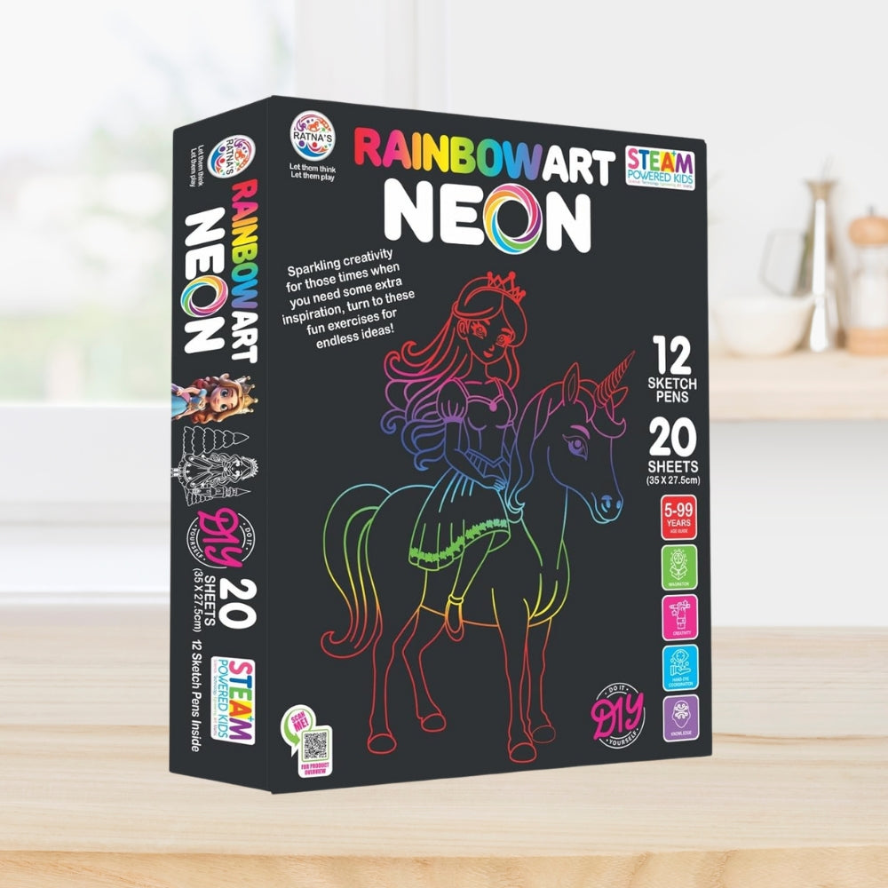 Rainbow Art Neon 20 Sheet with 12 Shades Marker (Pack of 1)