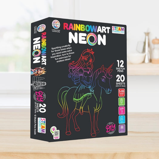 Rainbow Art Neon 20 Sheet with 12 Shades Marker  (Pack of 1)
