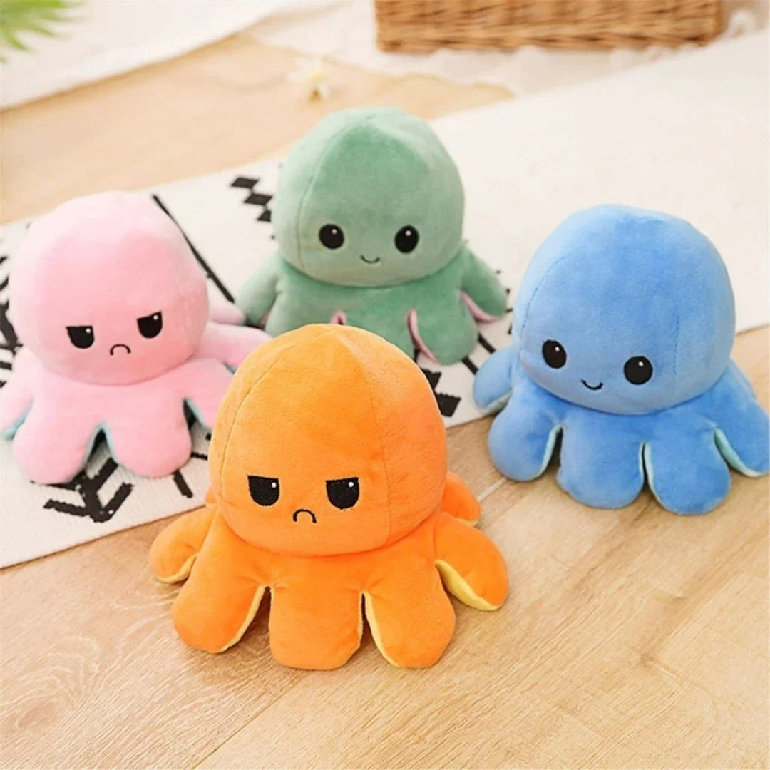 Reversible Flip Octopus Soft Doll – Happy & Angry Mood Soft Toy for Kids (Pack of 2)
