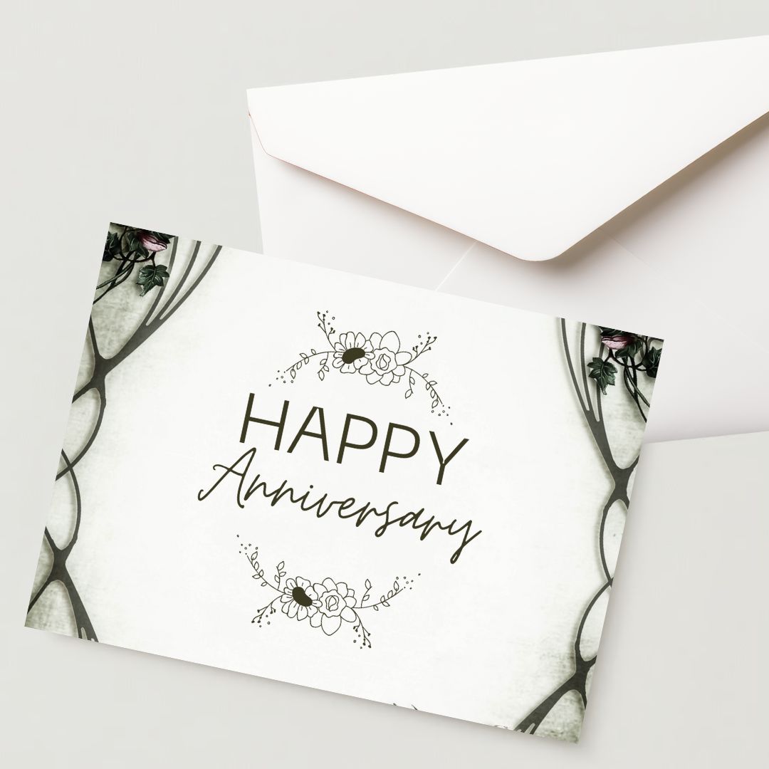 Premium Anniversary Greeting Card with Envelope 300 GSM Cold-Pressed Paper (Pack of 1)