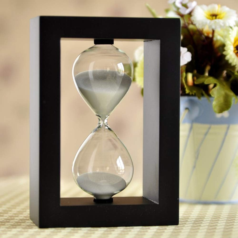 Rectangle Hourglass with Wooden Sand Timer (Pack Of 1)