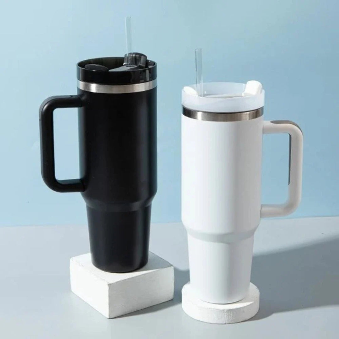 Stainless Steel Tumbler with Handle & Straw - 1200ml Water Bottle (Pack of 1)