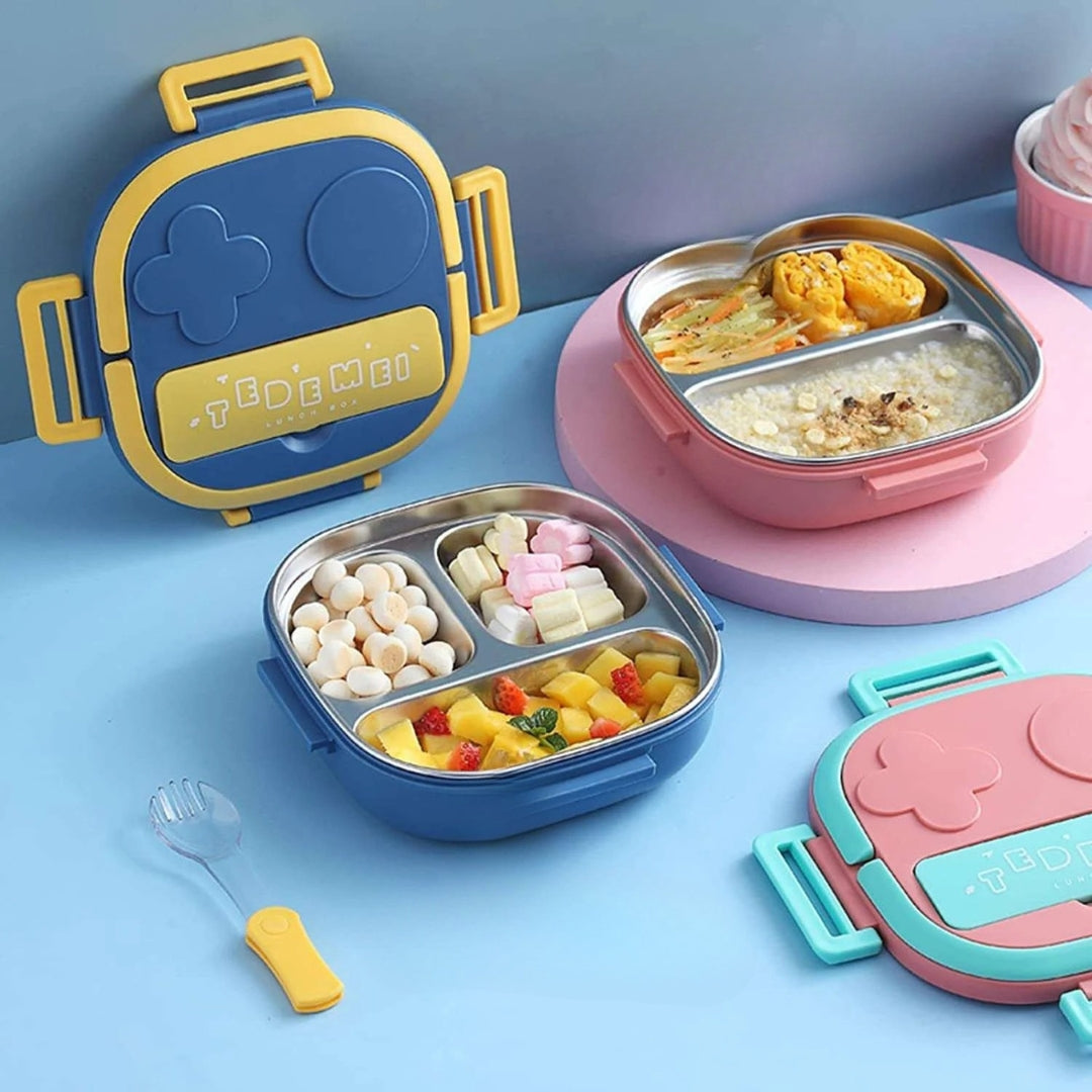 Tedemei Stainless Steel Children's Lunch Box – Portable & Hygienic (Pack of 1)