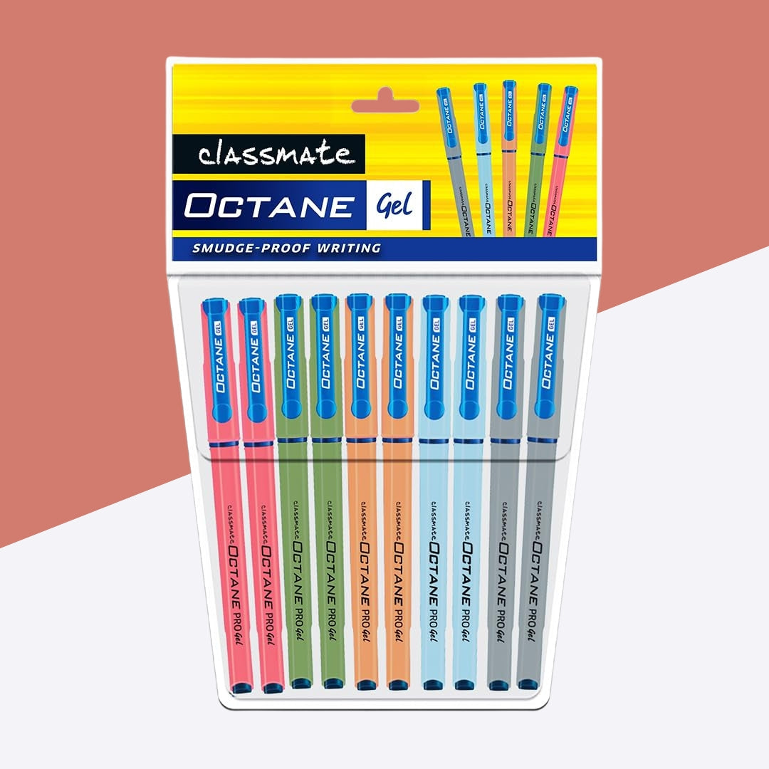 Classmate Octane Gel Pen Set Pastel Body – Blue ( Pack of 10 )