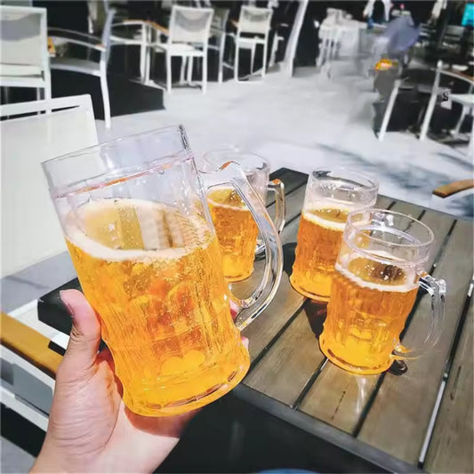 Unbreakable Heavy Plastic Transparent Beer Prank Mug with Handle (Pack of 1)
