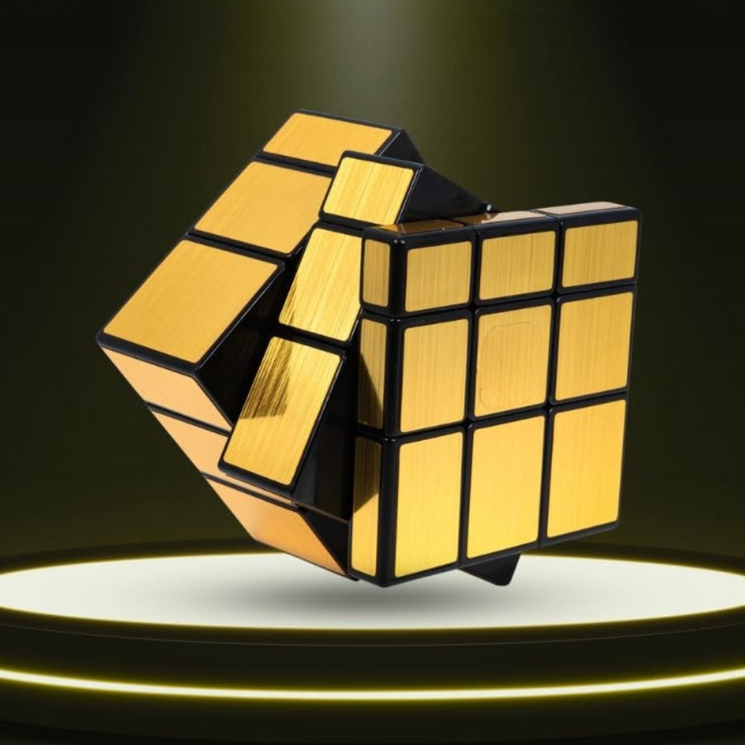 Golden Mirror Cube Puzzle Game - Brain Teasing Speed Cube for Kids (Pack of 1)