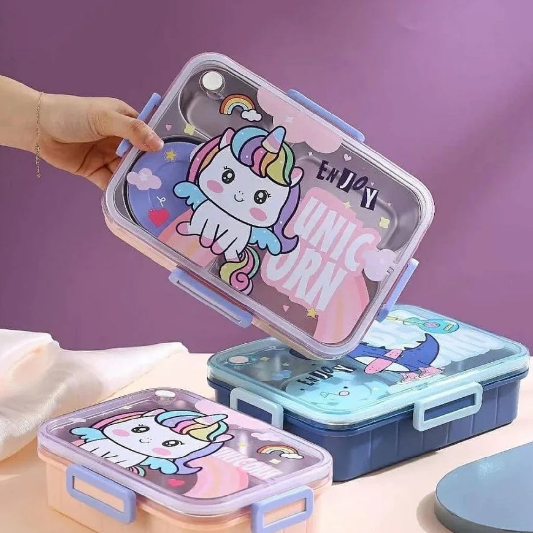 Moon Talk Stainless Steel Lunch Box with Chopstick & Spoon (Pack of 1)