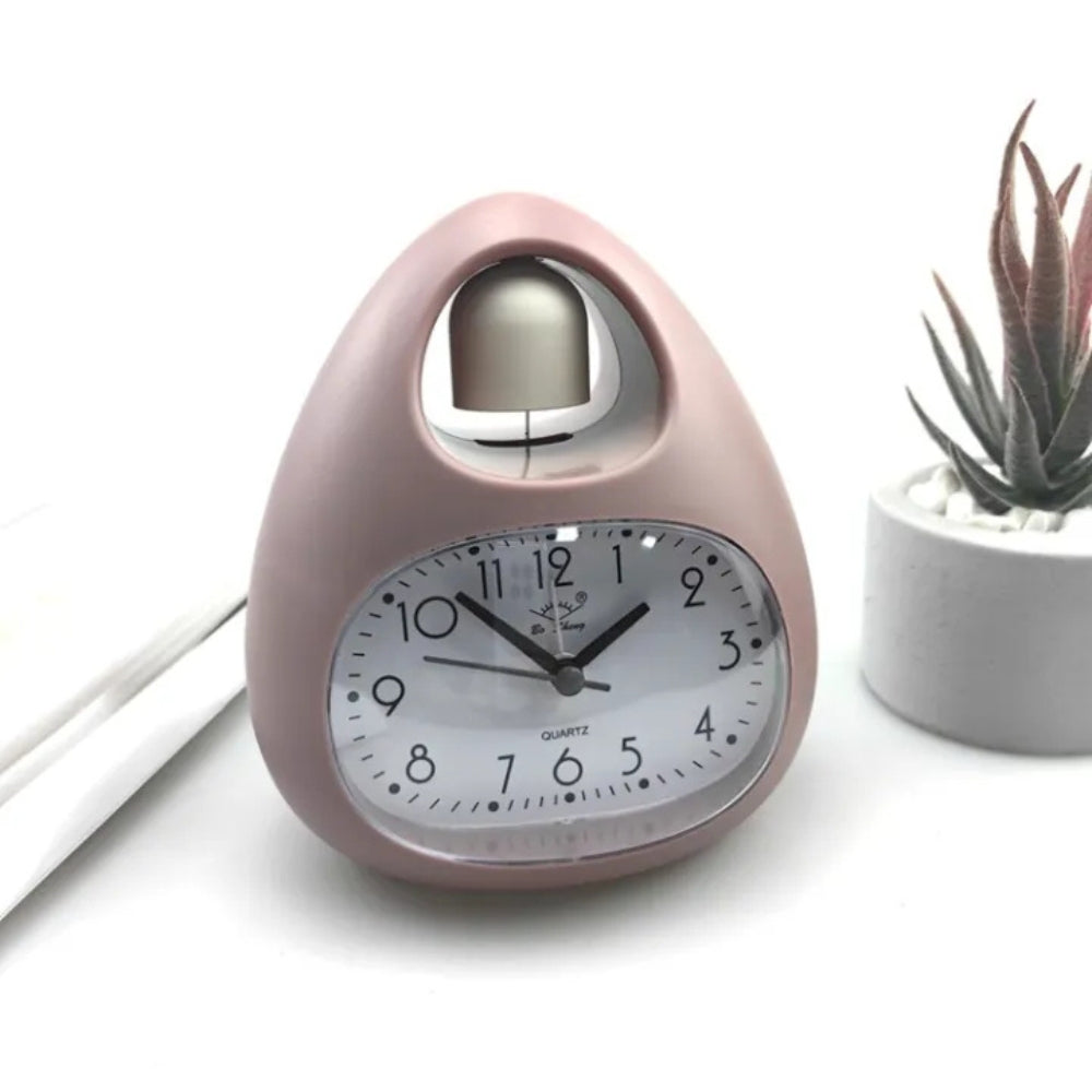 Single Bell Alarm Clock – Egg-Shaped Cute Bedside Belling Clock (Pack of 1)