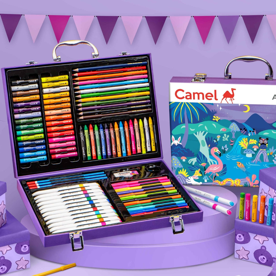 Camel Art Studio Premium Art Kit – 80+ Colors with Scented Sticker (Pack of 1)