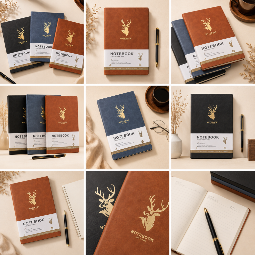 Premium B5 Deer Design Textured Ruled Notebook - 192 Pages ( Pack of 1 )
