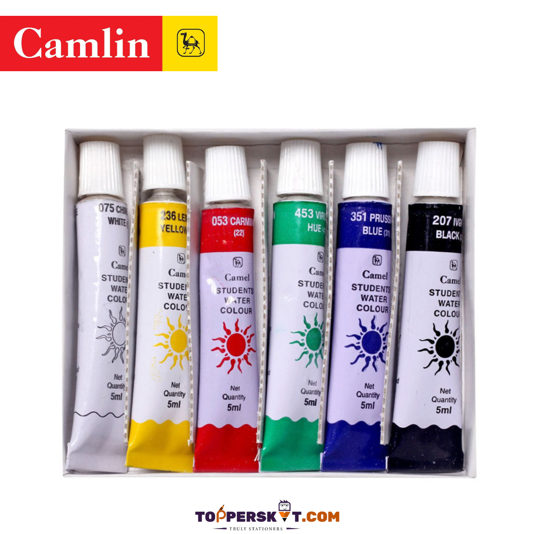 Camel Water Color Tubes: Shades in Assorted Colors ( Pack Of 6 ) - Topperskit LLP
