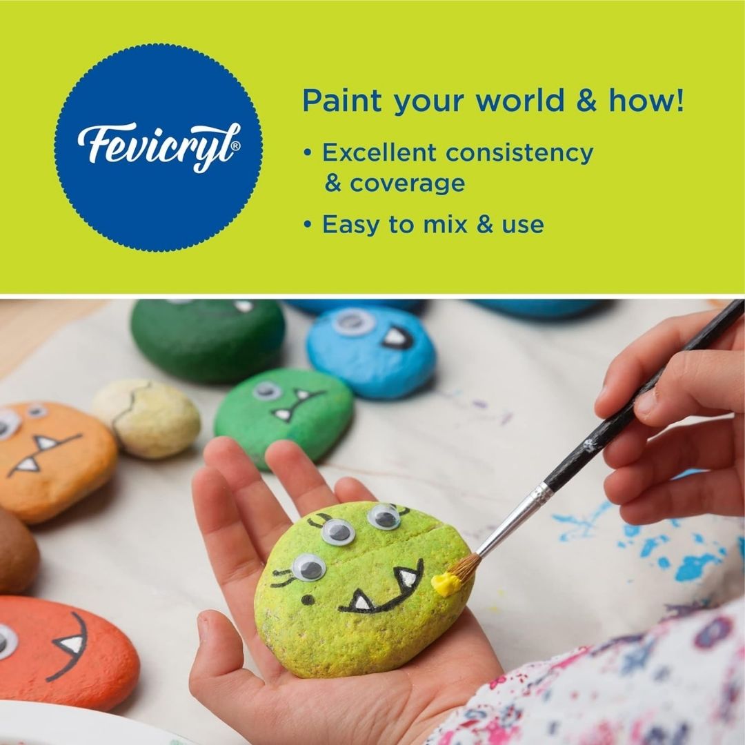 Fevicryl Acrylic Colours - Vibrant Shades : Ignite Your Artistic Passion with Quick-Drying Brilliance ( Pack of 6 ) - Topperskit LLP