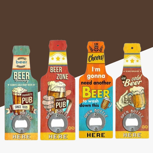 Wooden Magnetic Wall-Mounted Beer Bottle Opener – Stylish & Durable (Pack of 1)