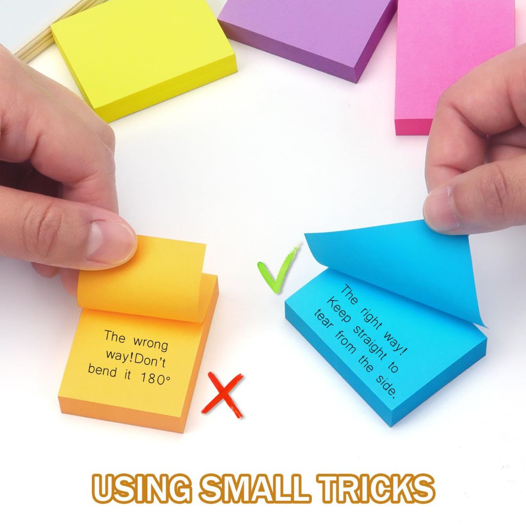 Colorful Sticky Notes - 3 inch x 2 inch : Keep your work organised ( Pack of 1 ) - Topperskit LLP