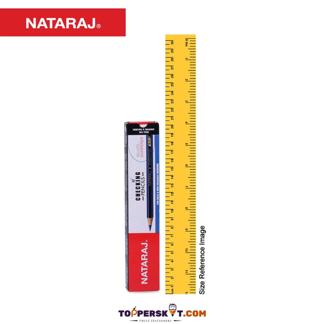 Nataraj Checking Pencils - Blue: Bold and Non-Erasable Marking ( Pack Of 10 ) - Topperskit LLP
