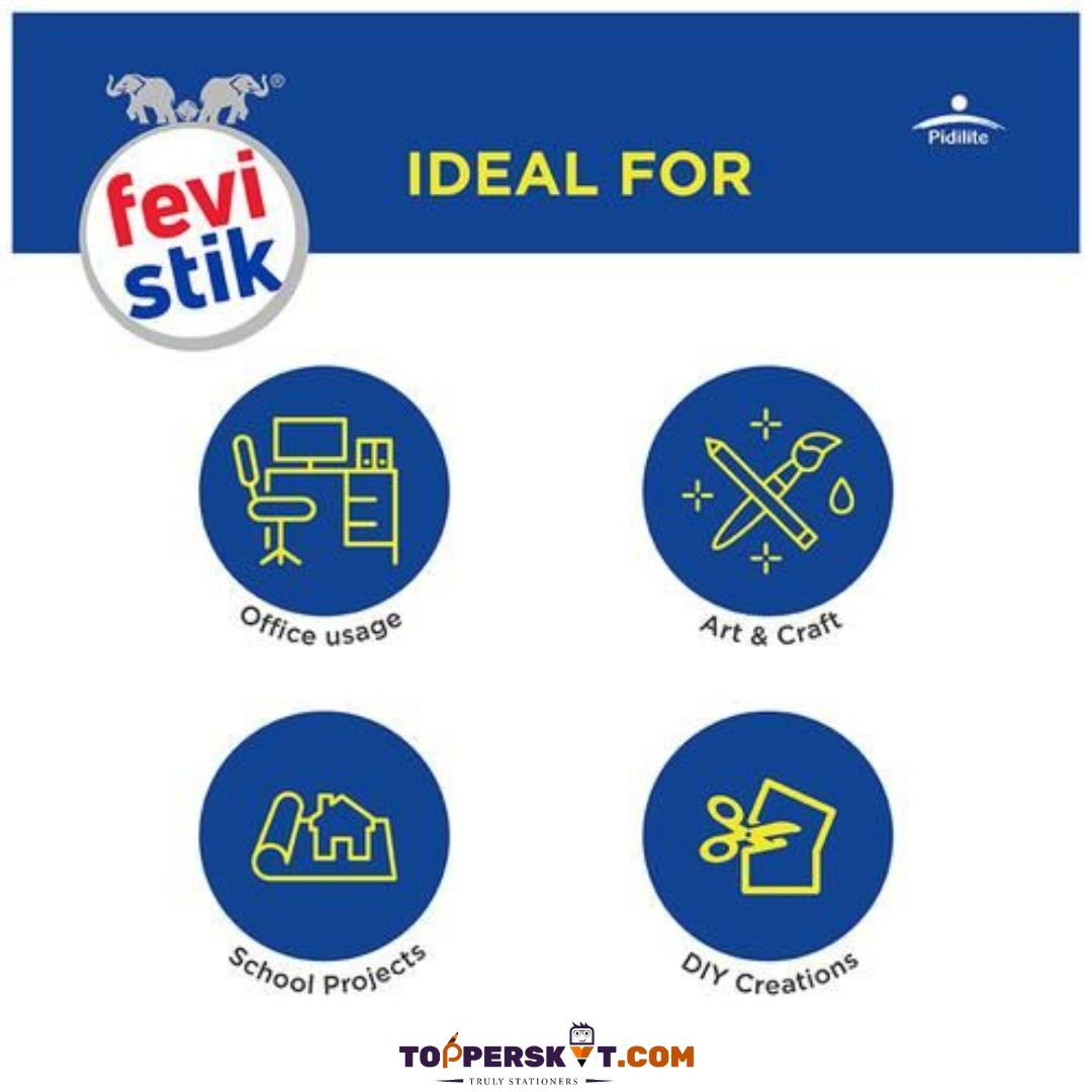 Pedilite Fevistik - 15 Gm: Effortless Gluing with Fast-Drying Formula and Extra-Strong Adhesive ( Pack Of 1 ) - Topperskit LLP