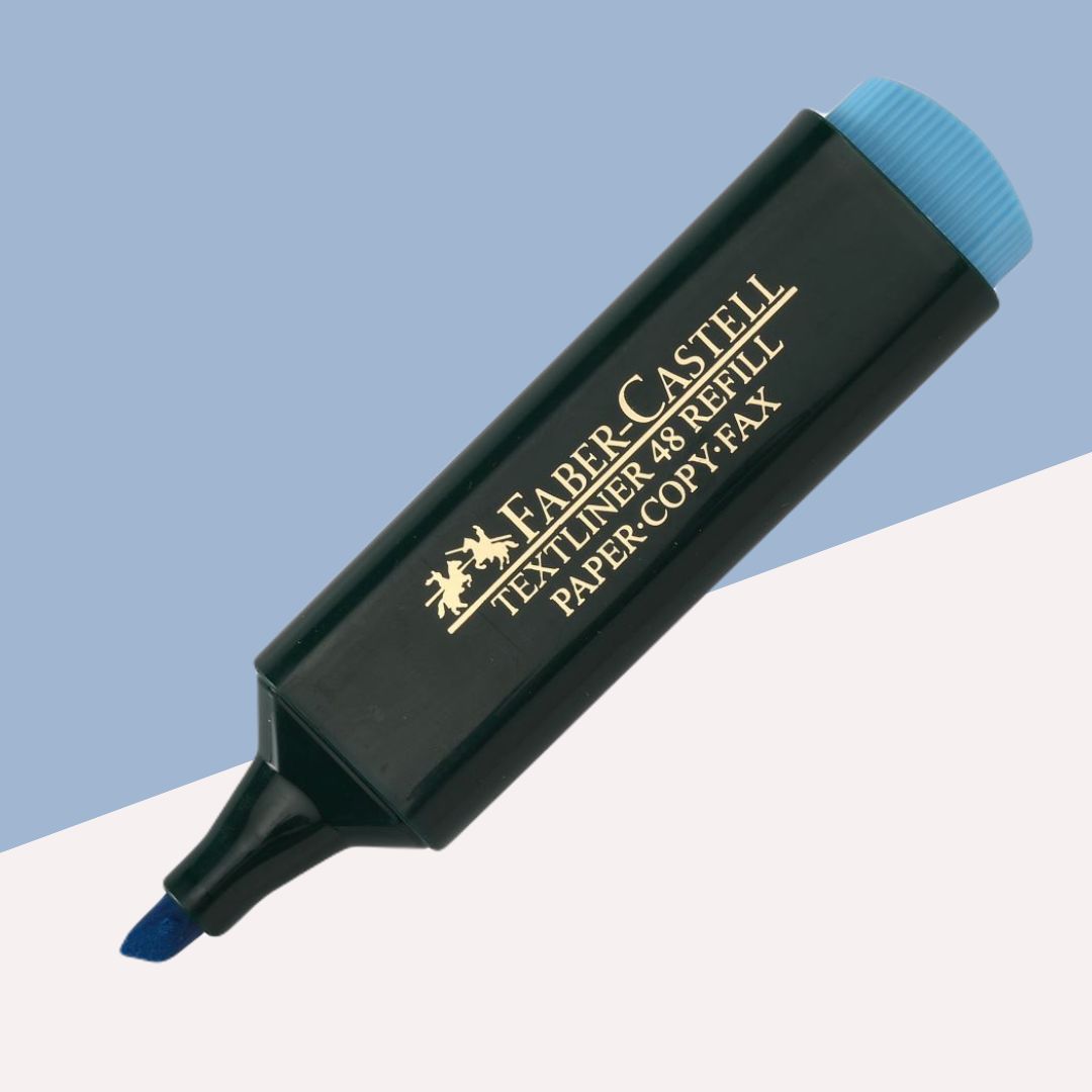 Faber-Castell Textliner Pen - Florescent Blue : Bright, Versatile, and Eco-Friendly ( Pack Of 1 ) - Topperskit LLP