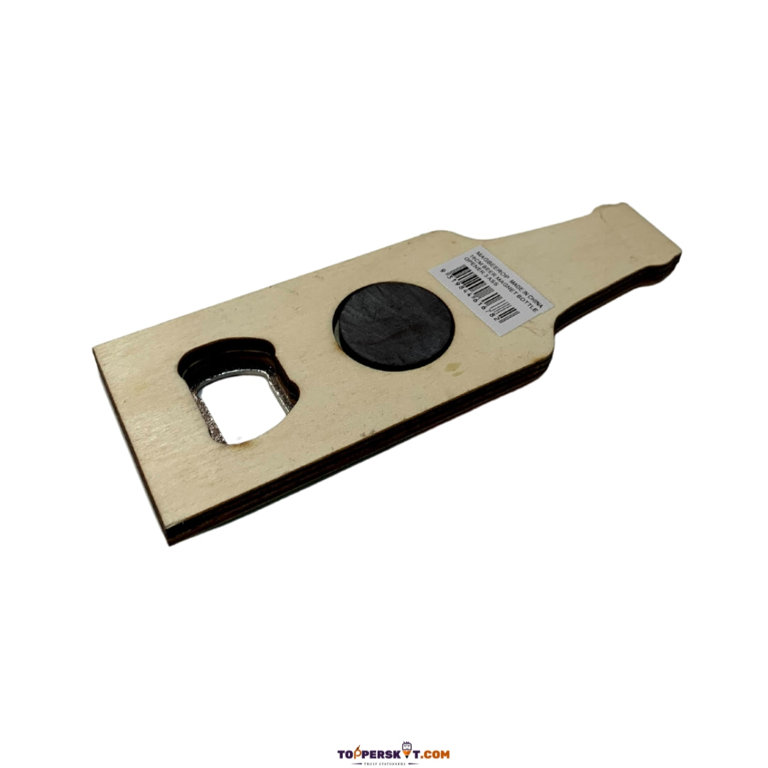 Wooden Magnetic Wall-Mounted Beer Bottle Opener – Stylish & Durable (Pack of 1)