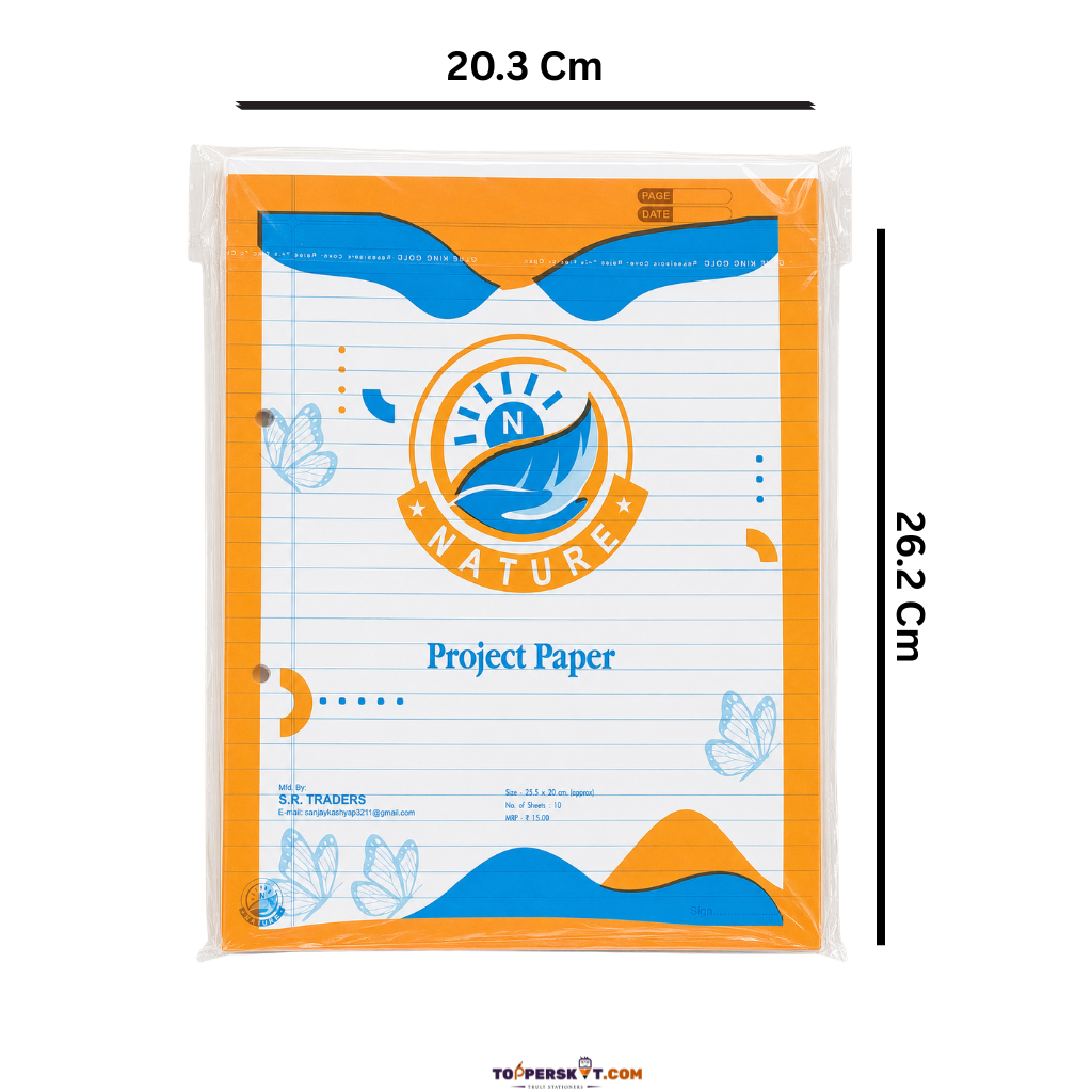 Premium Quality N.Nature Punch Paper Both-Side Ruled (Pack of 100 Sheet)