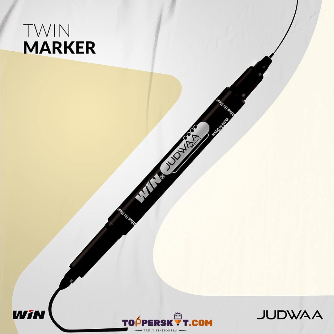 WIN Judwaa Dual Tip CD/DVD/OHP Marker Pens – Black Ink : Versatile Writing Tools For Office ( Pack for 1 ) - Topperskit LLP