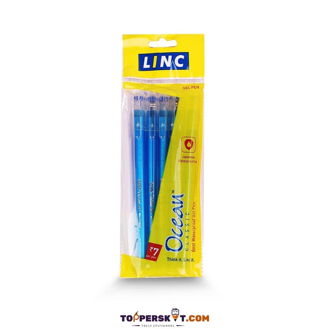 Linc Ocean Waterproof Gel Pen – Blue: Effortless Writing with Precision and Reliability ( Pack of 1 ) - Topperskit LLP