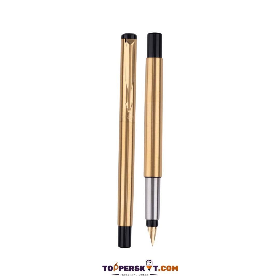 Parker Vector Gold Fountain Pen - Elegant Design, Smooth Writing - Blue (Pack of 1)