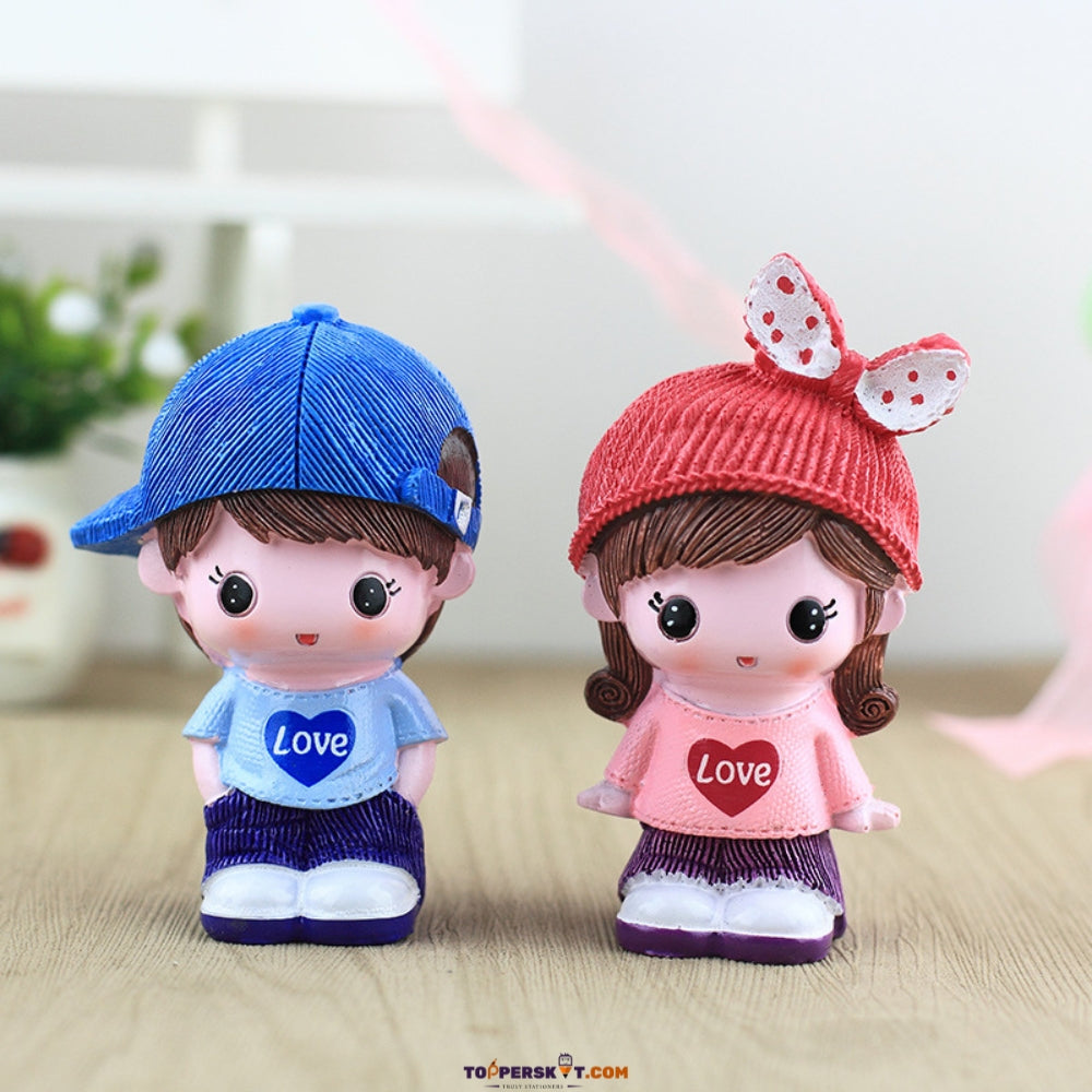 Mini Cute Couple Doll Ornaments for Home Decoration (Pack of 2)