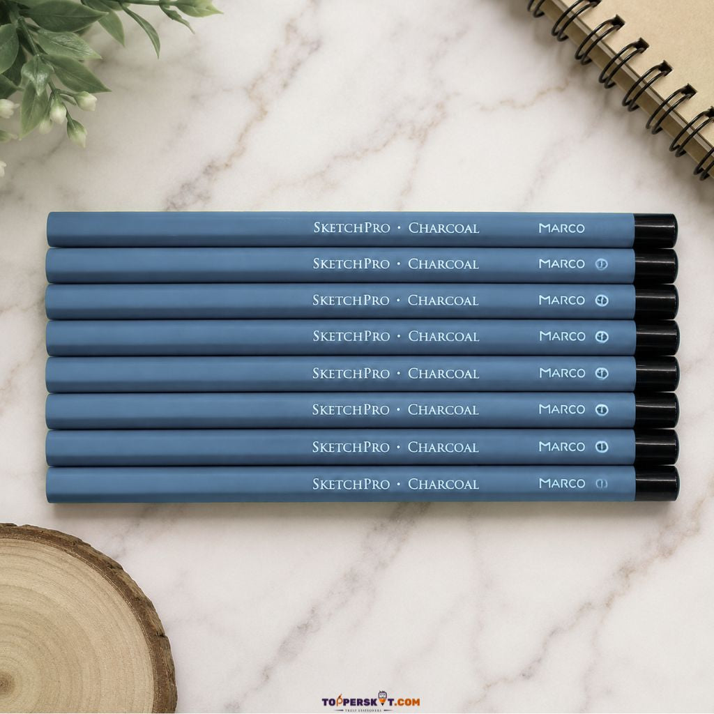 Marco SketchPro Charcoal Pencils – Hard (Pack of 8)