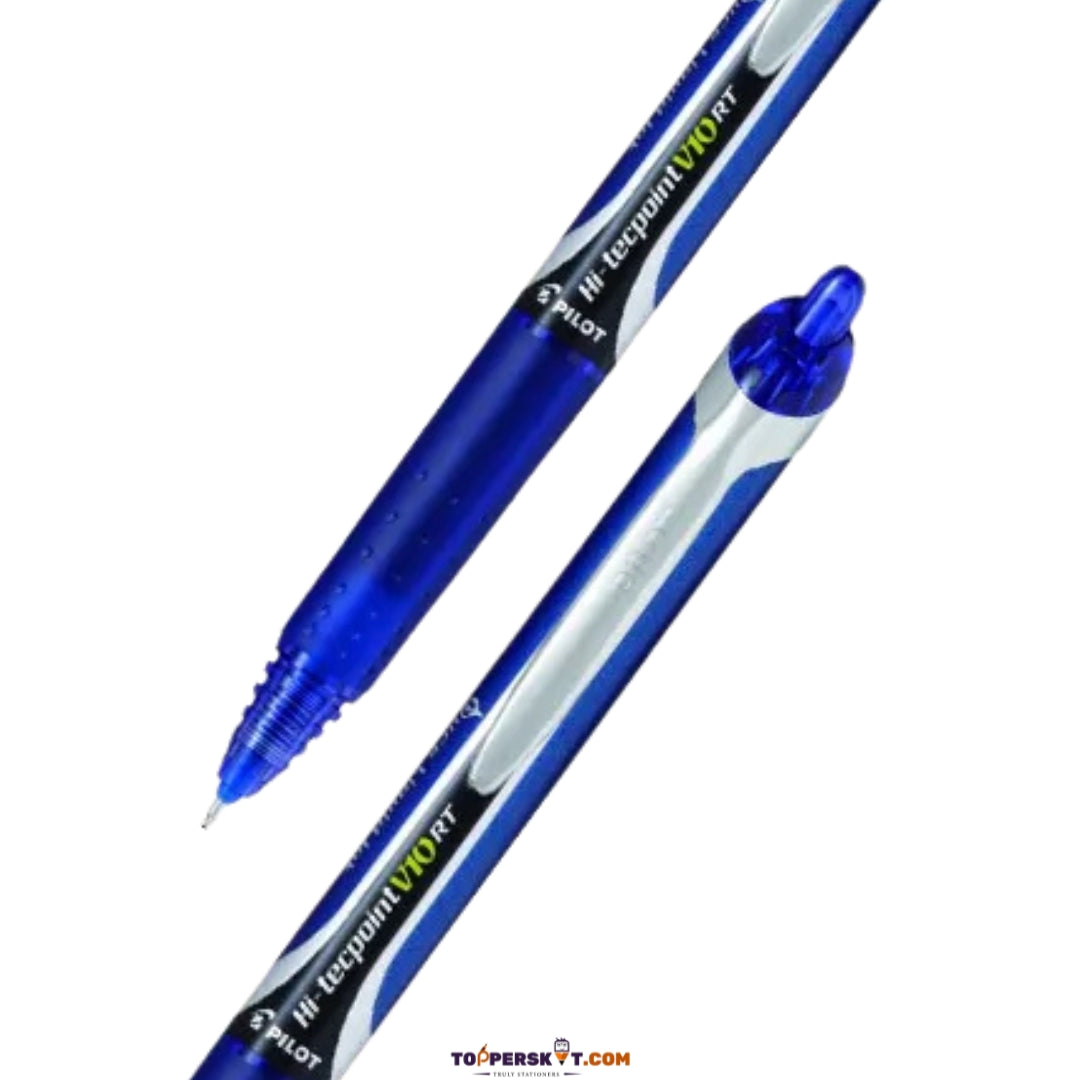 Pilot Hi-Tecpoint V10 Roller Ball Pen – 1.0mm Medium Tip Blue Ink (Pack of 1)