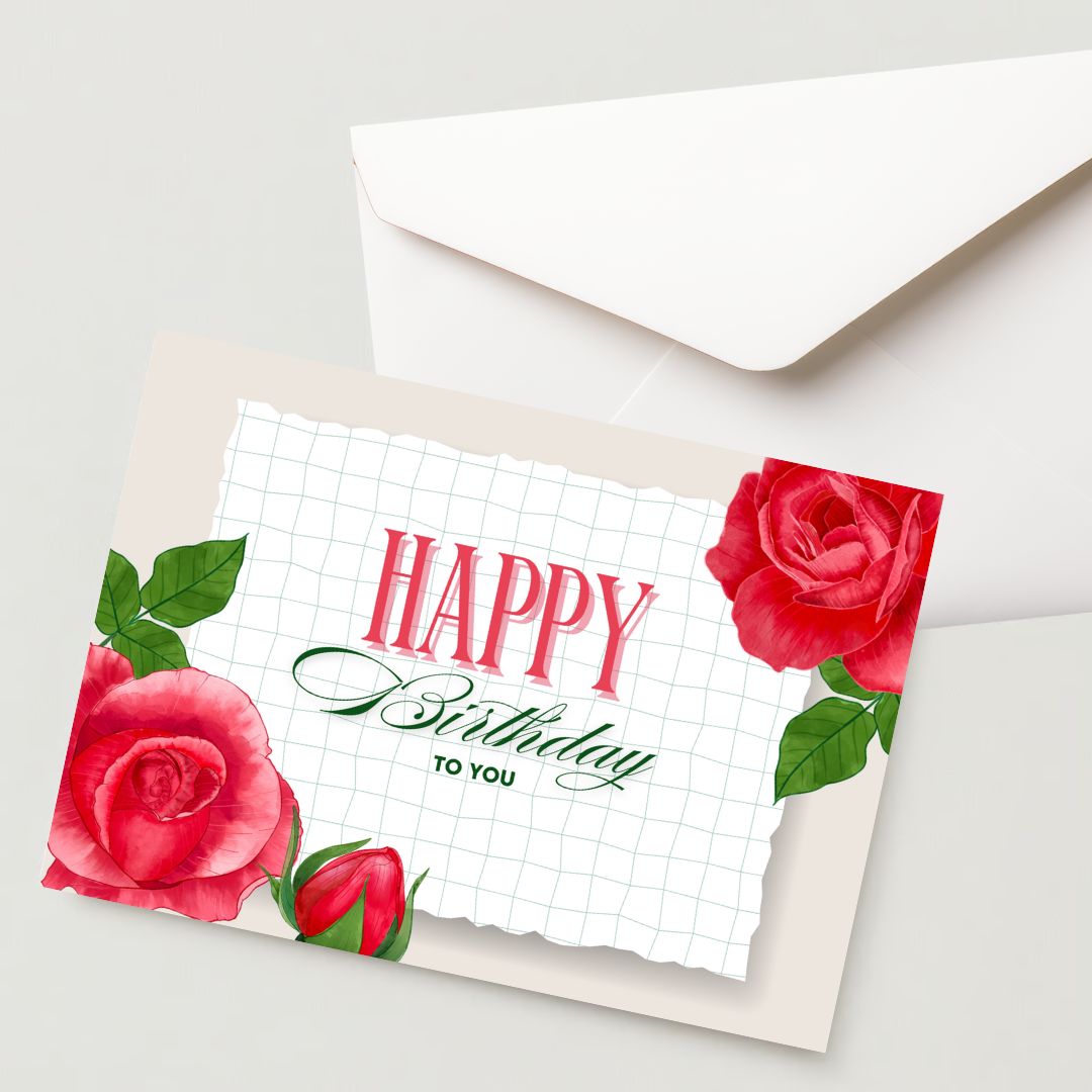 Premium Birthday Card with Envelope 300 GSM Cold-Pressed Paper (Pack of 1)