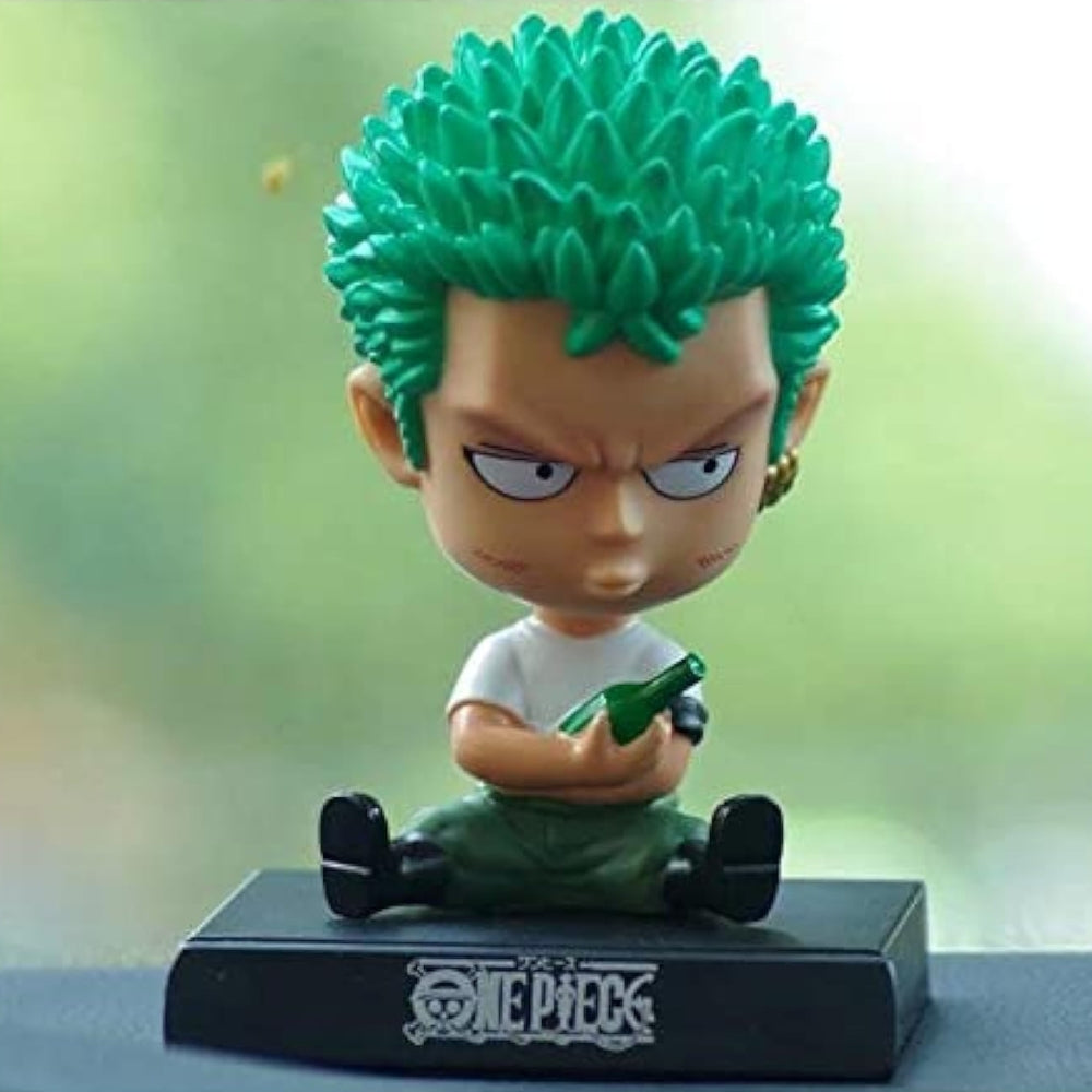Cartoon Roronoa Zoro Anime Bobble Head – Fun Car Dashboard & Desk Décor (Pack of 1)