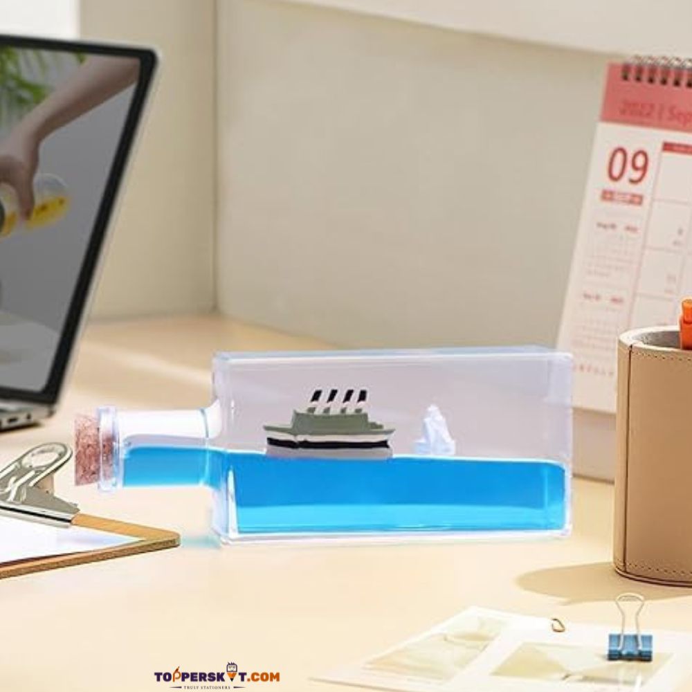 Large Creative Fluid Liquid Drifting Wine Bottle Paper Weight (Pack of 1)