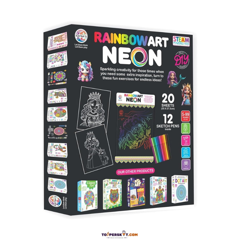 Rainbow Art Neon 20 Sheet with 12 Shades Marker (Pack of 1)